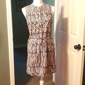 Cynthia Rowley 100% Linen Dress size 4 With Pockets buttons & Belt